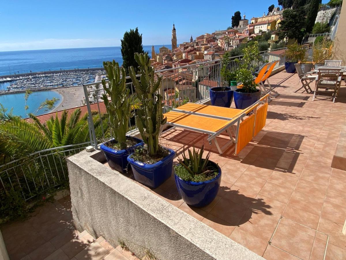 Villa L'Ensoleillee Vue Panoramique Mer, 250 M De La Plage Et Du Centre Ville ม็องตง ภายนอก รูปภาพ