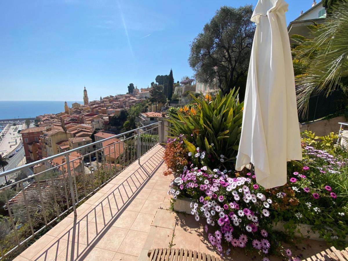 Villa L'Ensoleillee Vue Panoramique Mer, 250 M De La Plage Et Du Centre Ville ม็องตง ภายนอก รูปภาพ