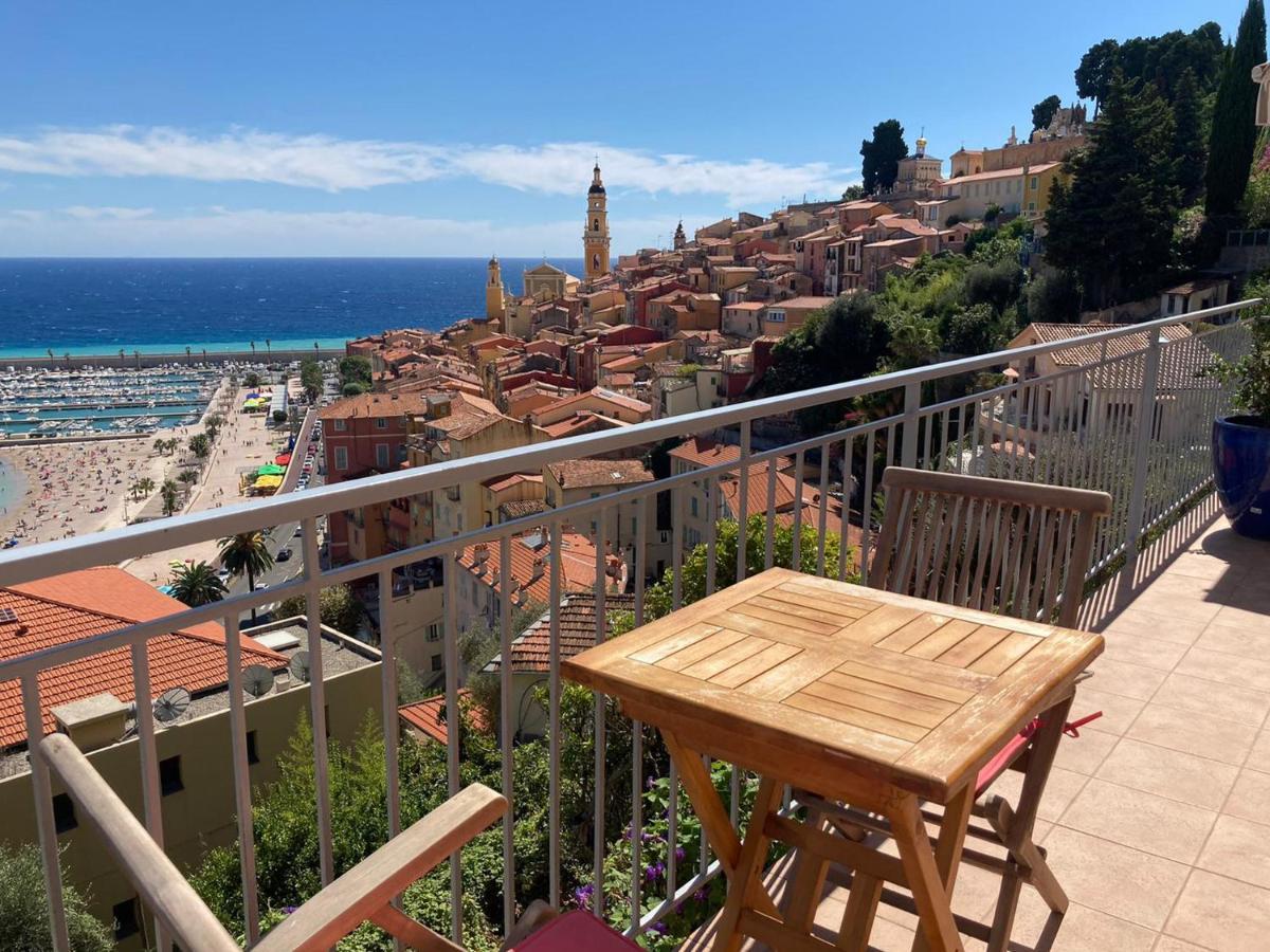 Villa L'Ensoleillee Vue Panoramique Mer, 250 M De La Plage Et Du Centre Ville ม็องตง ภายนอก รูปภาพ