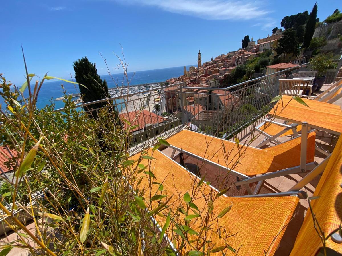 Villa L'Ensoleillee Vue Panoramique Mer, 250 M De La Plage Et Du Centre Ville ม็องตง ภายนอก รูปภาพ