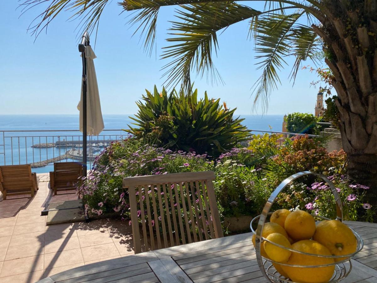 Villa L'Ensoleillee Vue Panoramique Mer, 250 M De La Plage Et Du Centre Ville ม็องตง ภายนอก รูปภาพ