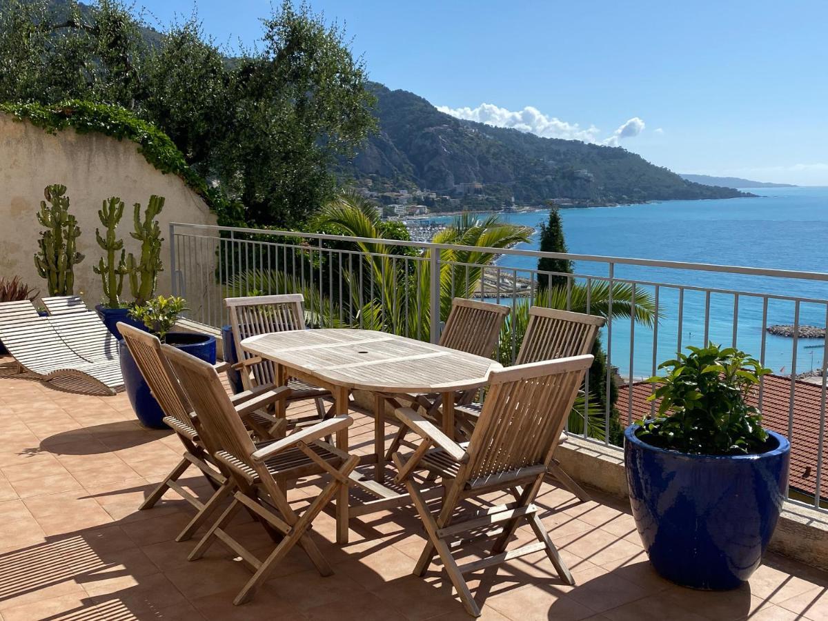 Villa L'Ensoleillee Vue Panoramique Mer, 250 M De La Plage Et Du Centre Ville ม็องตง ภายนอก รูปภาพ